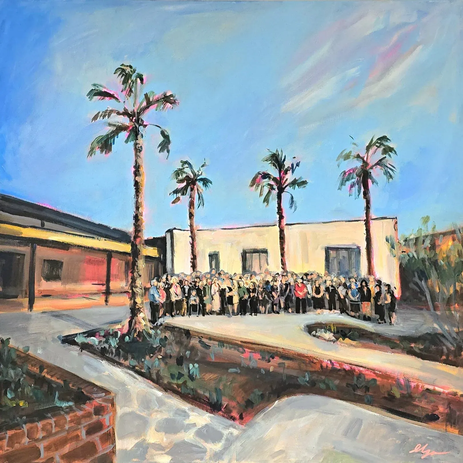 Live event painting created at Clyde North clubhouse opening event in Melbourne